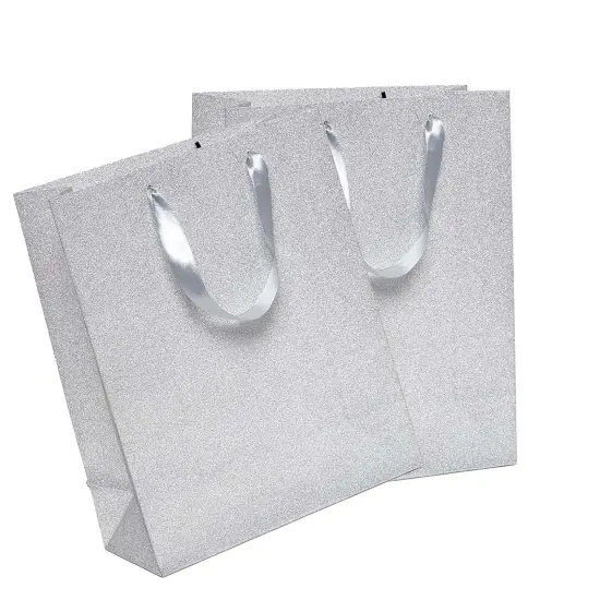 Stylish Glitter Grain Euro Totes Luxe Size 10 1/4'' x 4 3/4'' x 12 5/8'' Silver {5}