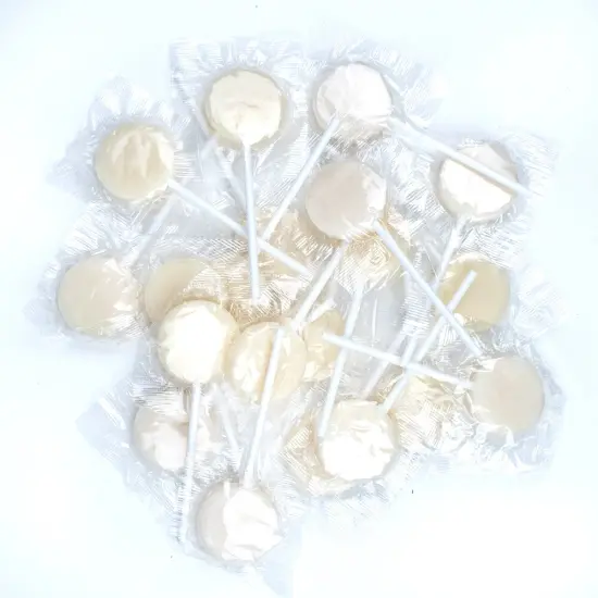 Just Candy White Flat Lollipops {1}