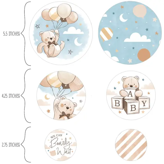 Big Dot of Happiness We Can Bearly Wait - Teddy Bear Baby Shower Giant Circle Confetti - Party Decorations - Large Confetti 27 Count {3}