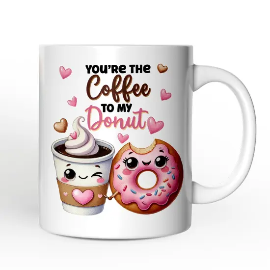 You&rsquo;re the Donut to My Coffee Mug for Couple, Cute Romantic Coffee and Donuts Lover Gift {4}