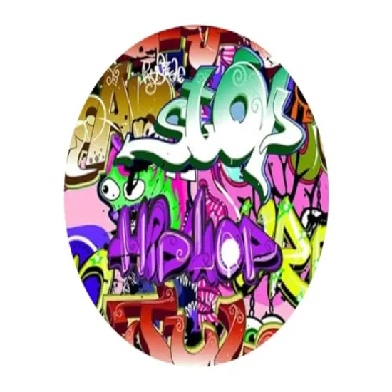 Hip Hop Music Graffiti Collage Edible Cake Topper-8" Round {1}