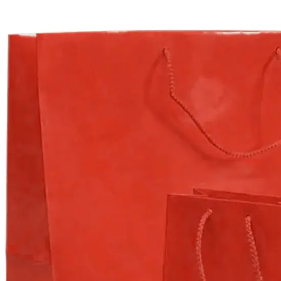 High Quality Glossy Paper Euro Totes 4 3/4'' x 2 3/4'' x 6 3/4'' for Events Red {4}