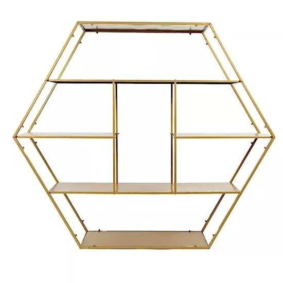 4 feet Gold Large Hexagon Metal Cake Dessert DISPLAY STAND Arch Backdrop Party {1}