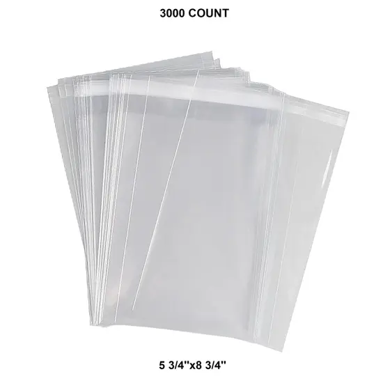 Self-Seal Bags with Tape & Lip 1.2 Mil 5 3/4'' x 8 3/4'' {1}