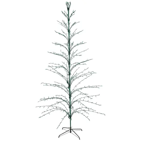 Northlight 9' Black Pre-Lit Artificial Cascade Twig Christmas Tree - Green Lights {3}