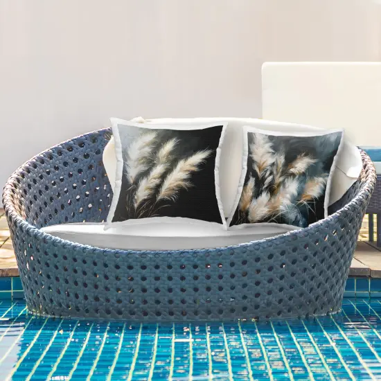 Windblown Wheat Bunches 2 PC Outdoor Printed Pillow Set Design by Raymond Powers, 18 x 7 x 18 {2}