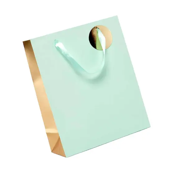 Elegant Two-Tone Metallic Euro Totes Compact 101/4'' x 43/4'' x 125/8'' Mint {4}