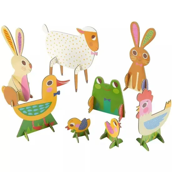 8x Easter 3D Farm Animal Paper Jigsaw Puzzles for Kids Ages 3+ Spring Decoration {4}