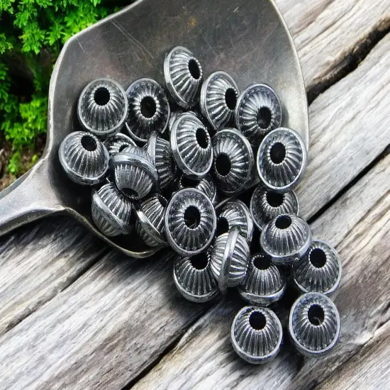 5x7mm Gunmetal Bicone Spacer Beads {4}
