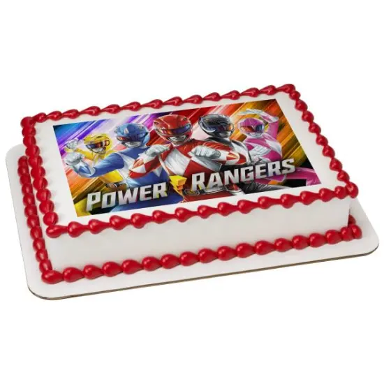 Power Ranger Morphin Time PhotoCake® Edible Cake Topper Icing Image for 1/4 Sheet cake or larger {1}