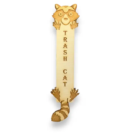Bookmark - Trash Cat - Birch Wood {1}