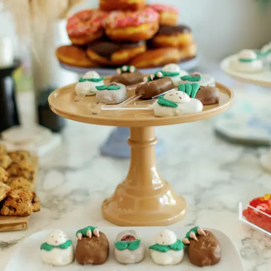 LARGE LATTE BROWN MELAMINE CAKE STAND {2}
