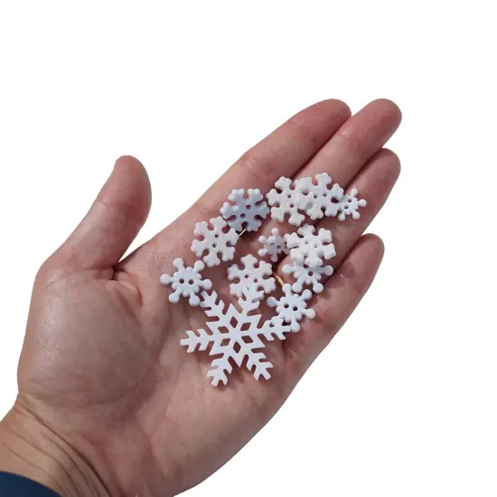 Winter Crafting Buttons Set, 100-Pack Snowman, Snowball and Snowflake Designs, White and Blue Holiday Decorative Buttons for Sewing and DIY Projects {5}
