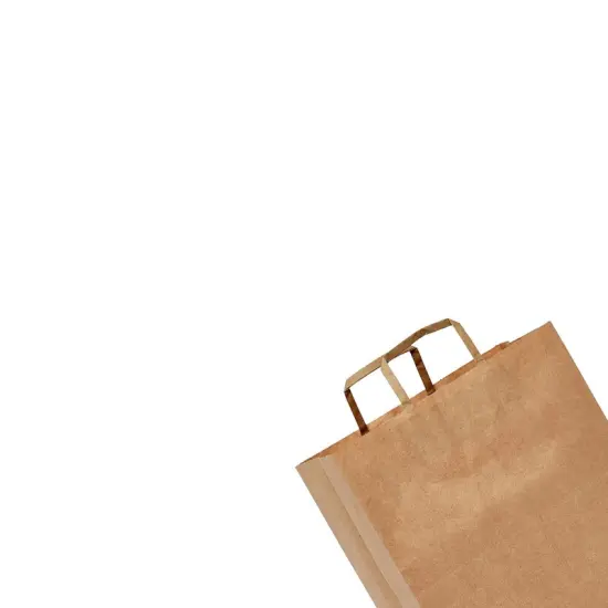 Kraft Paper Grocery Bags with Flat Handles 12" x 7" x 12" {4}
