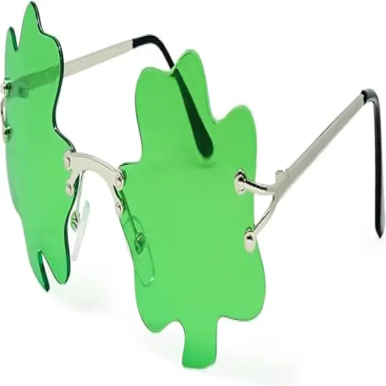 4E's Novelty Shamrock Glasses &ndash; Fun Green St. Patrick&rsquo;s Day Party Sunglasses for Adults & Kids, Perfect Party Accessories for Women Men Party {1}
