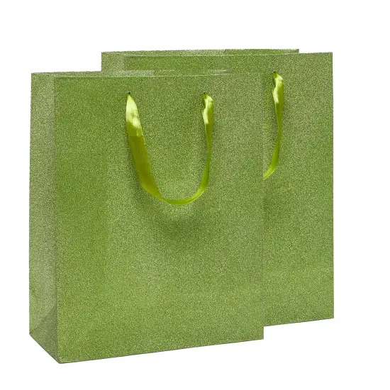 Glamorous Glitter Grain Totes Large Size 10 1/4'' x 4 3/4'' x 12 5/8'' Lime {6}