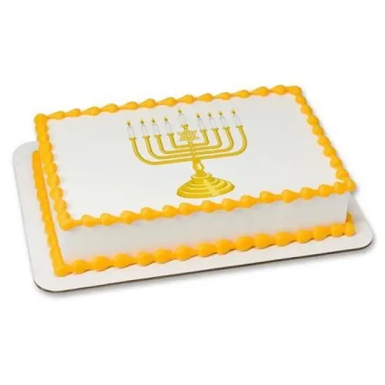 Menorah Edible Icing Image for 1/4 sheet cake {1}