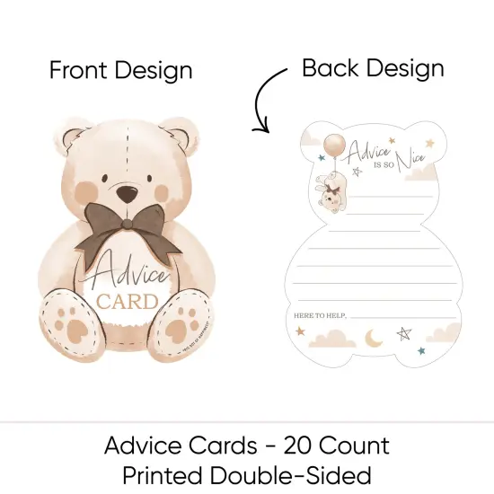 Big Dot of Happiness We Can Bearly Wait - Wish Card Teddy Bear Baby Shower Activities - Shaped Advice Cards Game - Set of 20 {4}