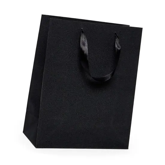 Glitter Grain Euro Totes 10 1/4'' x 4 3/4'' x 12 5/8'' for Elegant Packaging Black {4}