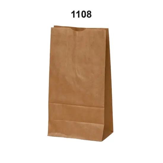 Kraft Carry Bags 6 1/8'' x 4'' x 12 3/8'' {3}