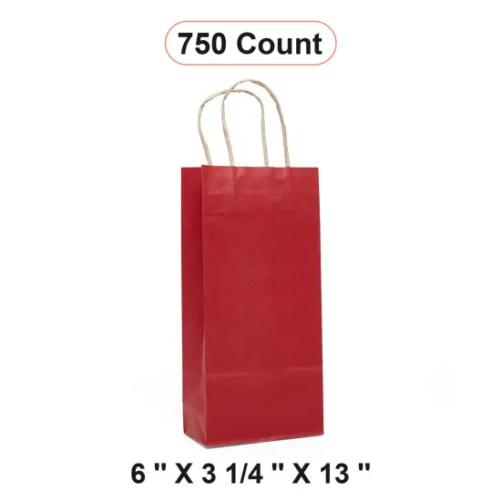 Twisted Handle Paper Wine Bag 6" x 3 1/4" x 13" {1}