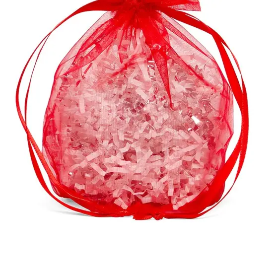 Wide Round Flat Bottom Organza Bags 9 '' X 5 1/2 '' X 12 '' for Weddings Red {3}