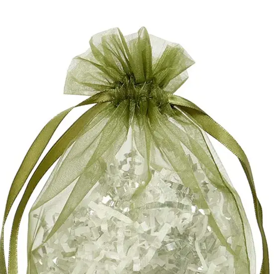 Wide Round Flat Bottom Organza Bags 6 1/2'' x 7'' for Luxurious Wrapping {5}
