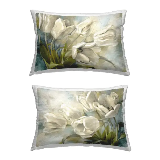 Classic Curving Tulips 2 PC Outdoor Printed Pillow Set Design by Susan Arnot, 14 x 7 x 20 {1}