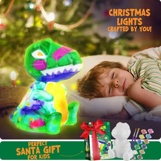 Paint Your Own Dinosaur Lamp Kit, Art Supplies Arts & Crafts Kit, Painting kit for Kids {6}