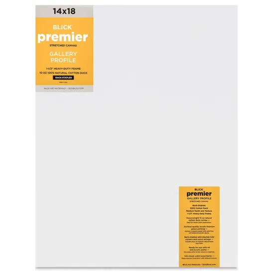 Blick Premier Stretched Cotton Canvas - Gallery Profile, Back-Stapled, 14" x 18" {1}