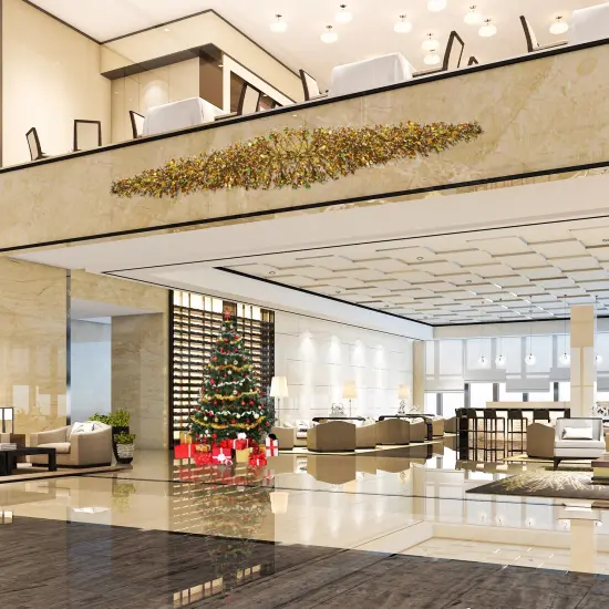 GKI/Bethlehem Lighting LED Lighted Commercial Manhattan Lightspray Christmas Swag - 9' - Gold {3}