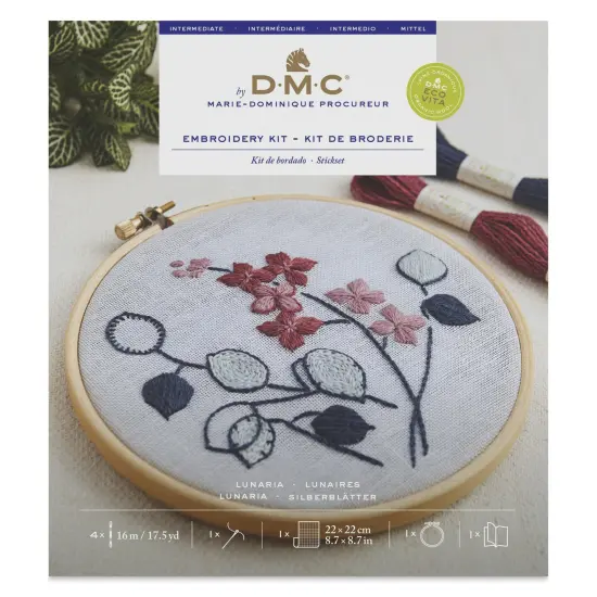 DMC The Designer Collection Eco Vita Embroidery Kit - Lunaria Flowers {1}