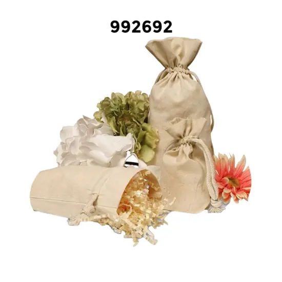 Versatile Flat Bottom Cotton Muslin Bag 4 1/2" x 1 1/2" x 7" {2}