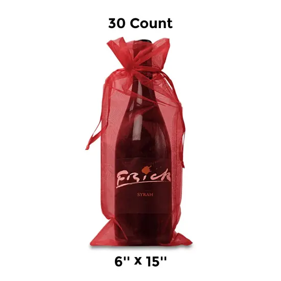 6"x15" Plain Organza Bags Stylish Wine Gift Packaging {1}
