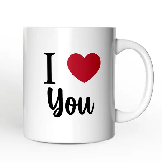 I Love You Mug, Romantic I Heart You Gift {4}