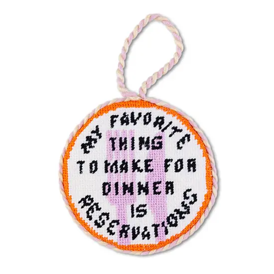 RESERVATIONS NEEDLEPOINT ORNAMENT {1}