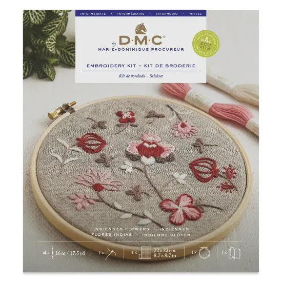 DMC The Designer Collection Eco Vita Embroidery Kit - Indiennes Flowers {1}