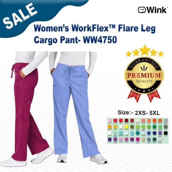 Wink&reg; Women&rsquo;s WorkFlex Flare Leg Cargo Pant {3}