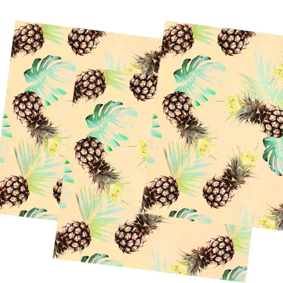 Polaroid Pineapples Printed Spandex Fabric {5}