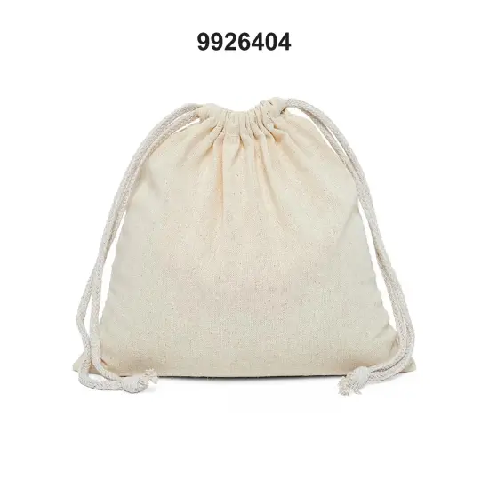 Petite 4" x 4" Plain Cotton Muslin Pouch {2}