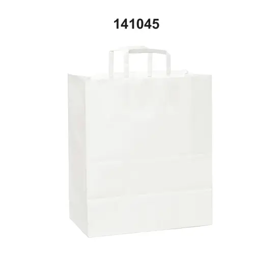 Versatile White Paper Bags with Flat Handles 12" x 7" x 17" {2}