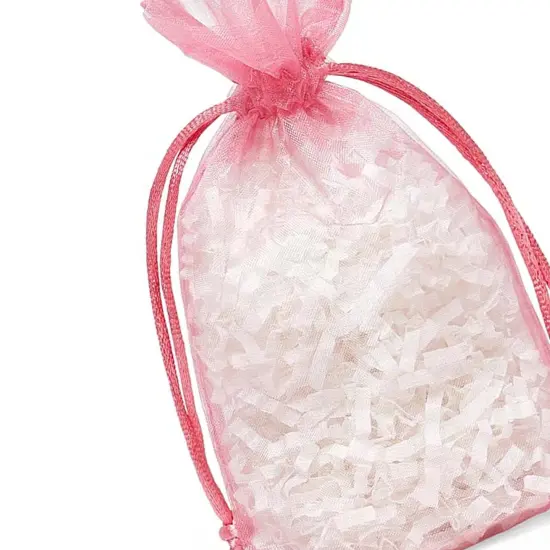 Flat Bottom Organza Bags 3 1/2 '' X 1 '' X 5 1/2 '' for Chic Gift Presentation Rose {5}