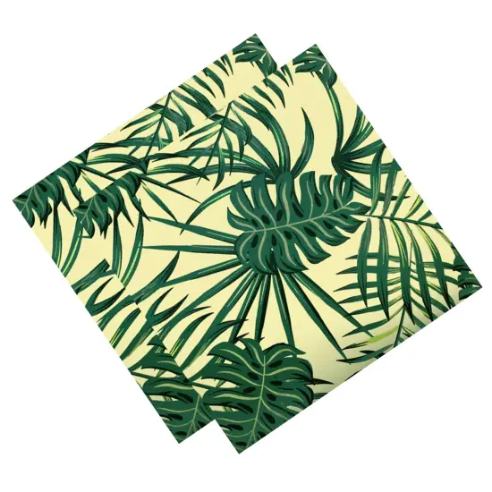 Palm Fronds and Monstera Printed Spandex Fabric {5}