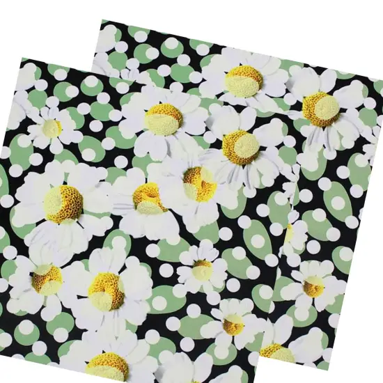 Dotted Daisies Printed Spandex Fabric {4}
