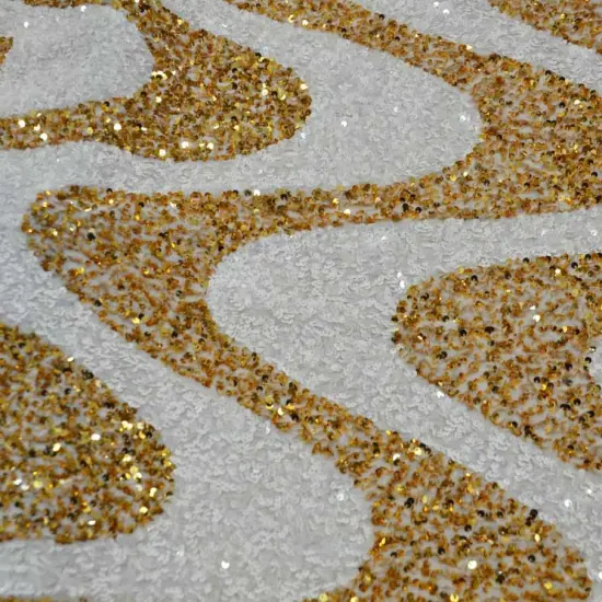 Sequins Velvet Fabric Wave Design 60" Wide Multiple Colors Blush White {4}