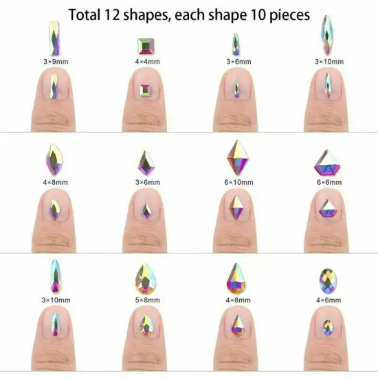 Mix Gems Rhinestones For Nail Art Craft +picking up pen+ stainless steel tweezer {4}