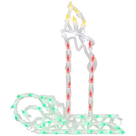Northlight LED Lighted Candle Christmas Window Silhouette - 17.5" - Multicolor Lights Red {3}