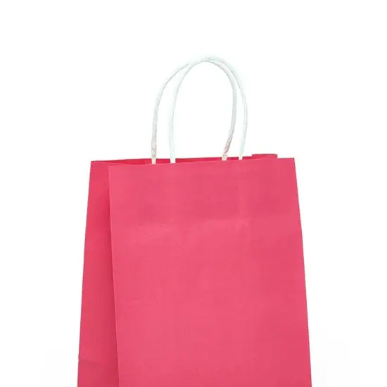 Practical Bright Matte Shopping Bag with White Interior 10" x 5" x 13" {3}