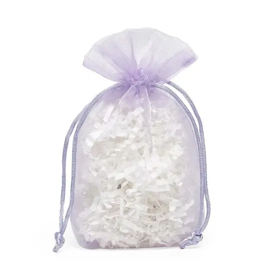Flat Bottom Organza Bags 5 1/2 '' X 1 1/2 '' X 10 1/2 '' for Fancy Favor Bags Lavender {2}