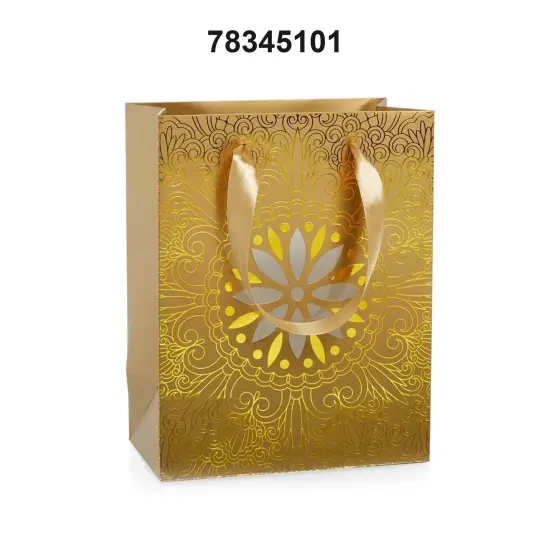 Medallion Euro Totes 7'' x 3 7/8'' x 9'' for Elegant Packaging Gold {3}